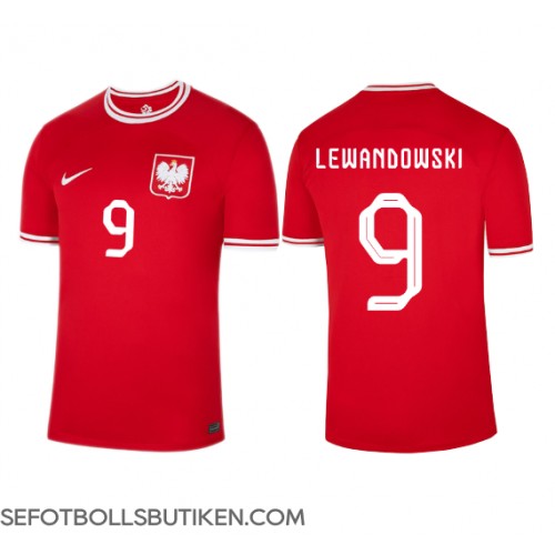 Polen Robert Lewandowski #9 Replika Borta matchkläder VM 2022 Korta ärmar